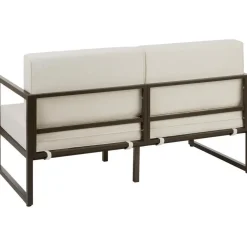 Loungebanken-tectake - Tuin-loungebank Comosa, 2-zits, ultradikke kussens, Bruin / Beige