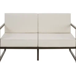 Loungebanken-tectake - Tuin-loungebank Comosa, 2-zits, ultradikke kussens, Bruin / Beige