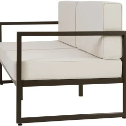 Loungebanken-tectake - Tuin-loungebank Comosa, 2-zits, ultradikke kussens, Bruin / Beige