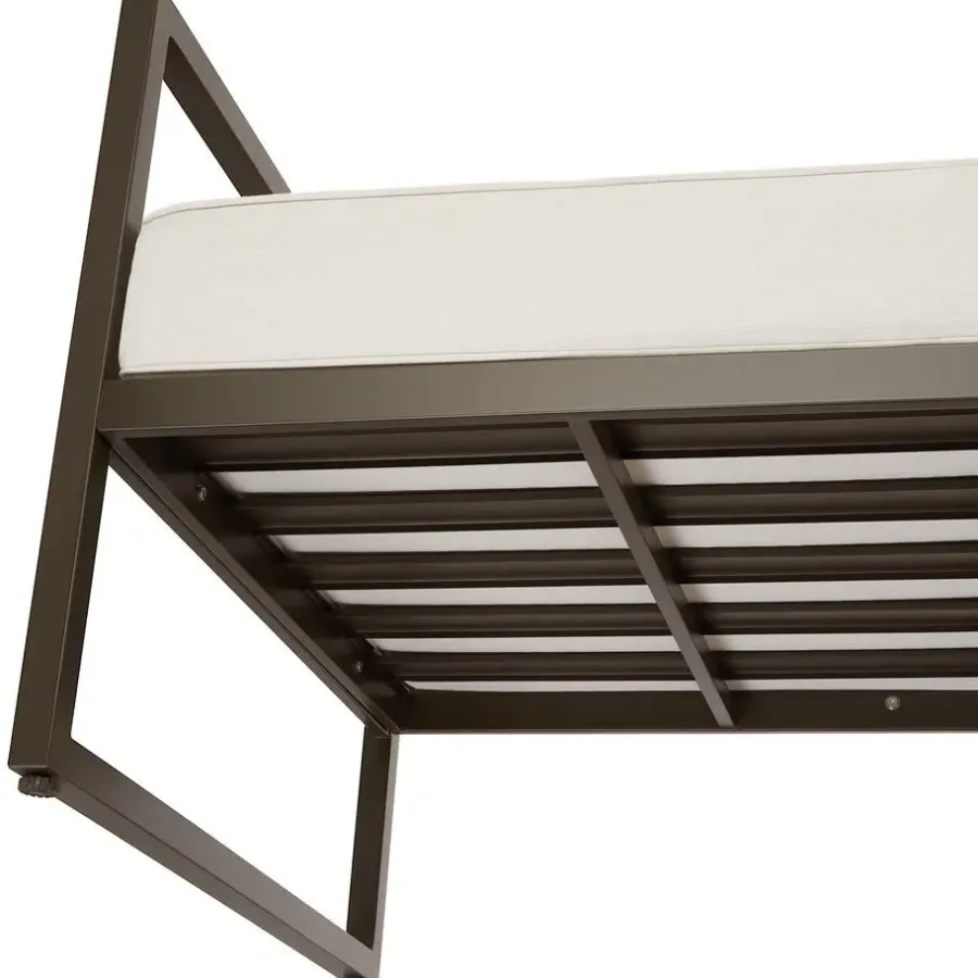 Loungebanken-tectake - Tuin-loungebank Comosa, 2-zits, ultradikke kussens, Bruin / Beige