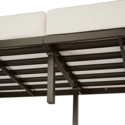 Loungebanken-tectake - Tuin-loungebank Comosa, 2-zits, ultradikke kussens, Bruin / Beige