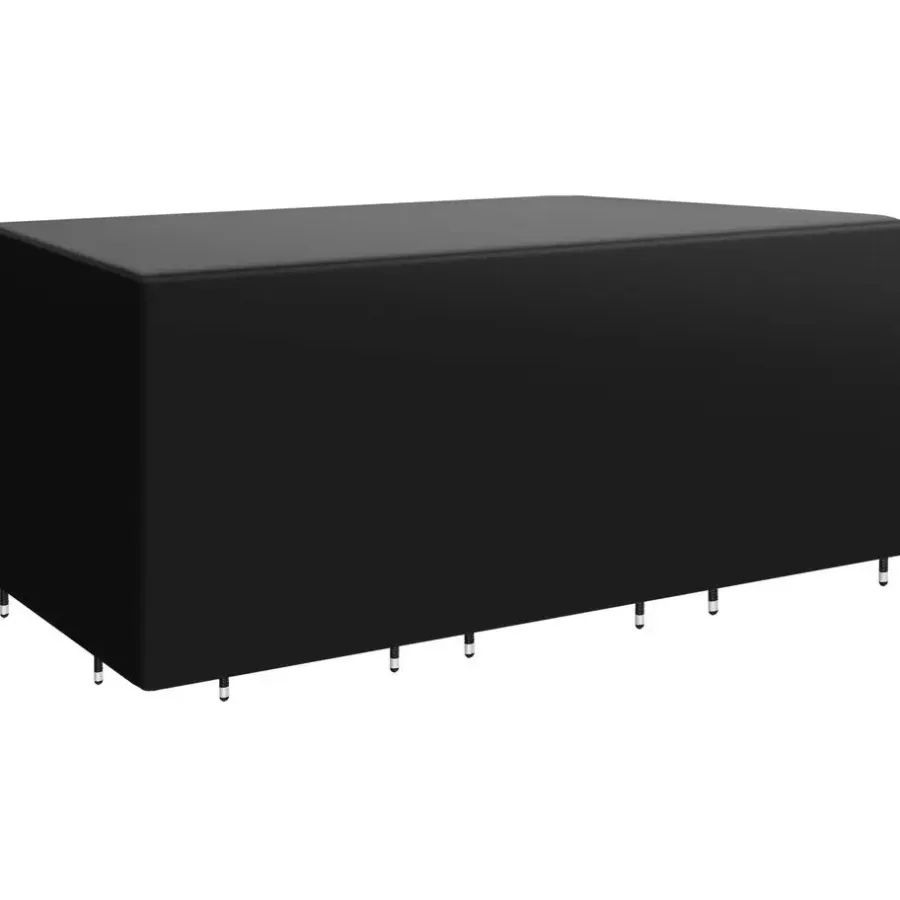 tectake - tuinset 8 stoelen+tafel Monaco - wicker - zwart
