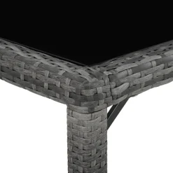 Tuinsets-tectake - tuinset 8 stoelen en tafel - wicker - grijs