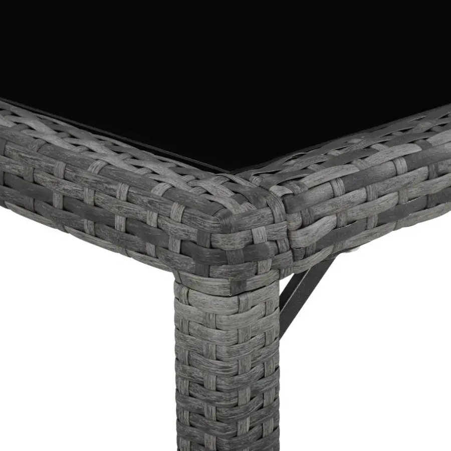 Tuinsets-tectake - tuinset 8 stoelen en tafel - wicker - grijs