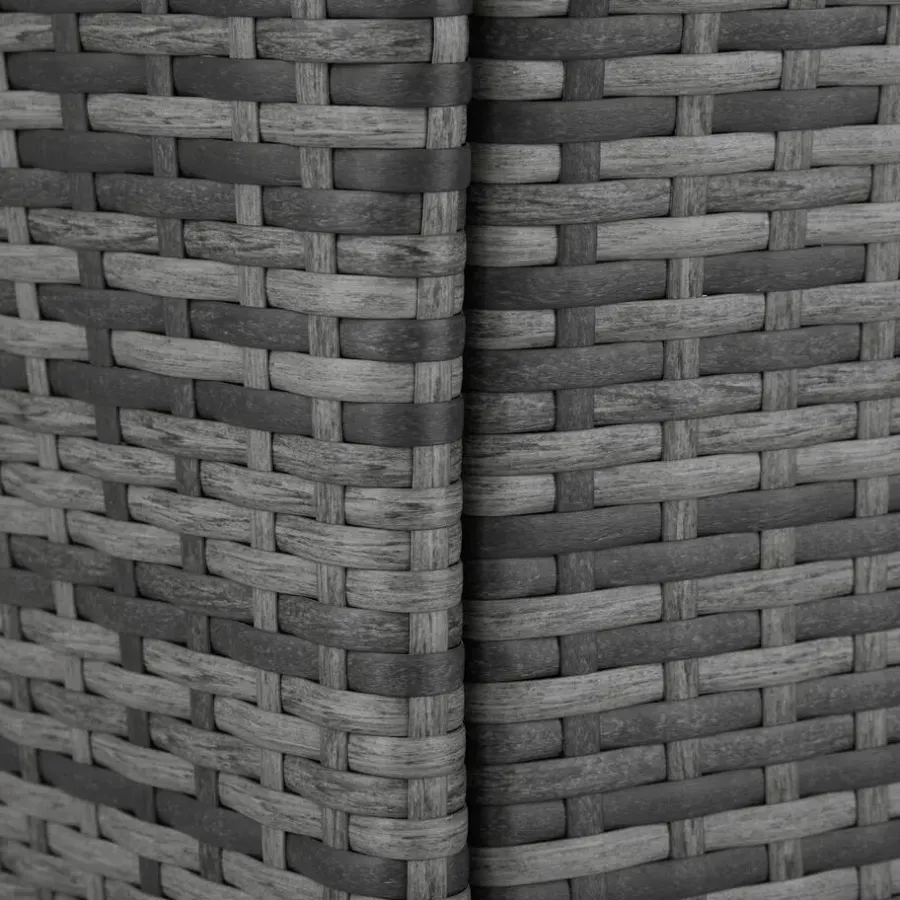Tuinsets-tectake - tuinset 8 stoelen en tafel - wicker - grijs