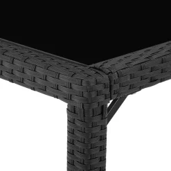 Tuinsets-tectake - tuinset 8 stoelen en tafel - wicker - zwart / grijs