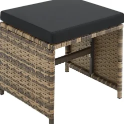tectake - tuinset Malaga - wicker - natuurkleur