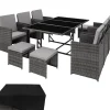Tuinsets-tectake - tuinset Malaga - wicker - grijs