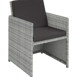 Tuinsets-tectake - tuinset New York - wicker - lichtgrijs
