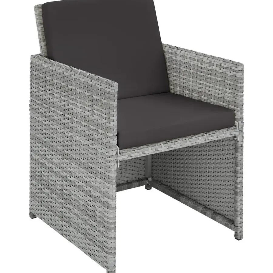 Tuinsets-tectake - tuinset New York - wicker - lichtgrijs