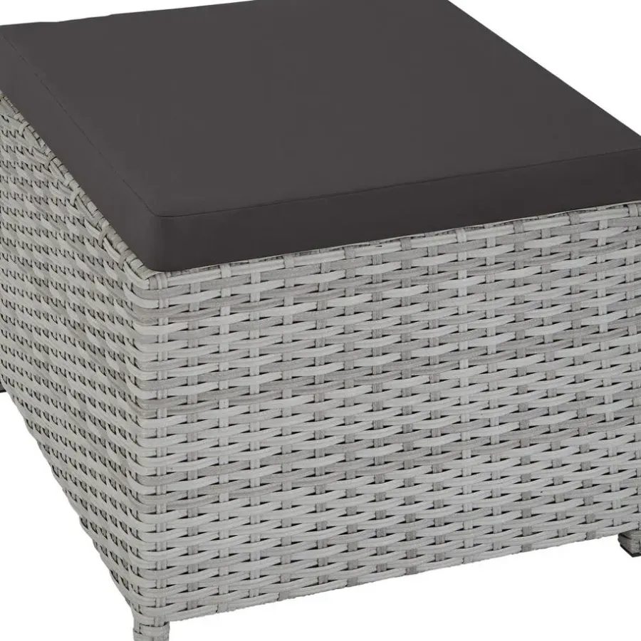 Tuinsets-tectake - tuinset New York - wicker - lichtgrijs
