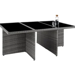 tectake - tuinset New York - wicker - grijs