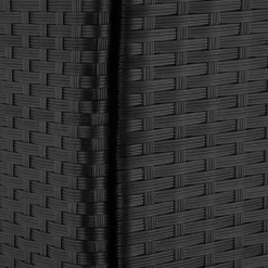 Tuinsets-tectake - tuinset Porto 6 + 1 - wicker - zwart / grijs