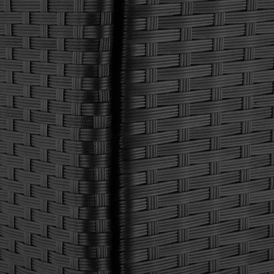 Tuinsets-tectake - tuinset Porto 6 + 1 - wicker - zwart / grijs