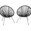 tectake 2 tuinstoelen Santana in Acapulco-design, Zwart