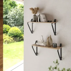 Wandplanken-tectake 2 wandplanken Irvine, Industrieel Licht Hout, Eiken Sonoma