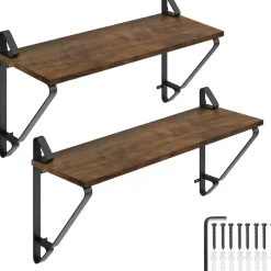 Wandplanken-tectake 2 wandplanken Irvine, Industrieel Hout Donker, Rustiek