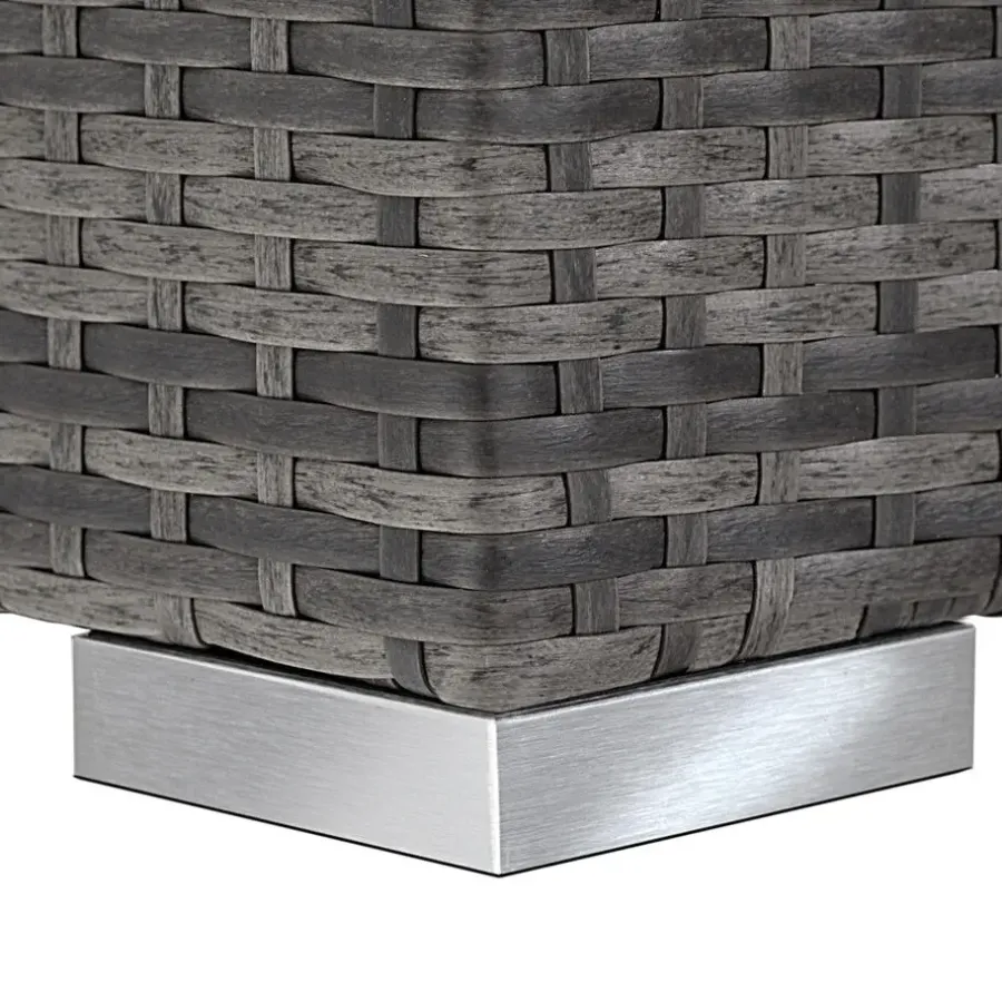 tectake 2 wicker ligbedden met aluminium frame en tafel, inclusief beschermhoes