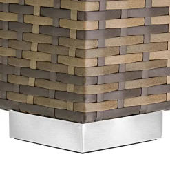 tectake 2 wicker ligbedden met aluminium frame en tafel, inclusief beschermhoes