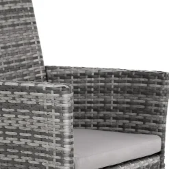 tectake 2 Wicker tuinstoelen met 4 kussenhoezen , Grijs/lichtgrijs