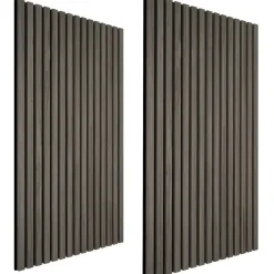 tectake Akoestische panelen Sonic Wall houtlook, Eiken Grijs