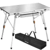 Kamperen En Outdoor-tectake Aluminium campingtafel Tina opvrouwbaar in hoogte verstelbaar , Zilver