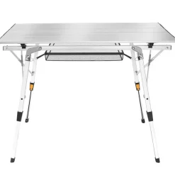 Kamperen En Outdoor-tectake Aluminium campingtafel Tina opvrouwbaar in hoogte verstelbaar , Zilver