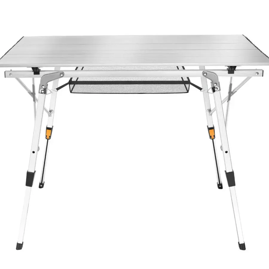 Kamperen En Outdoor-tectake Aluminium campingtafel Tina opvrouwbaar in hoogte verstelbaar , Zilver