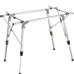 Kamperen En Outdoor-tectake Aluminium campingtafel Tina opvrouwbaar in hoogte verstelbaar , Zilver