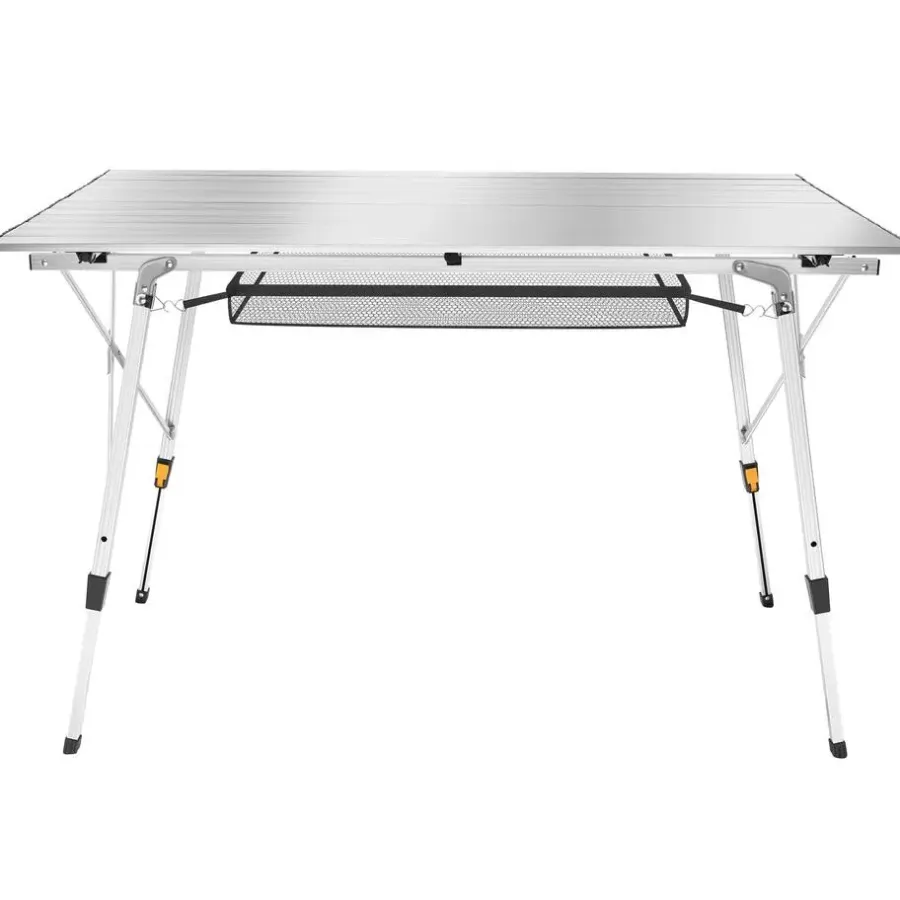 Kamperen En Outdoor-tectake Aluminium klaptafel Bastiaan in hoogte verstelbaar , Zilver