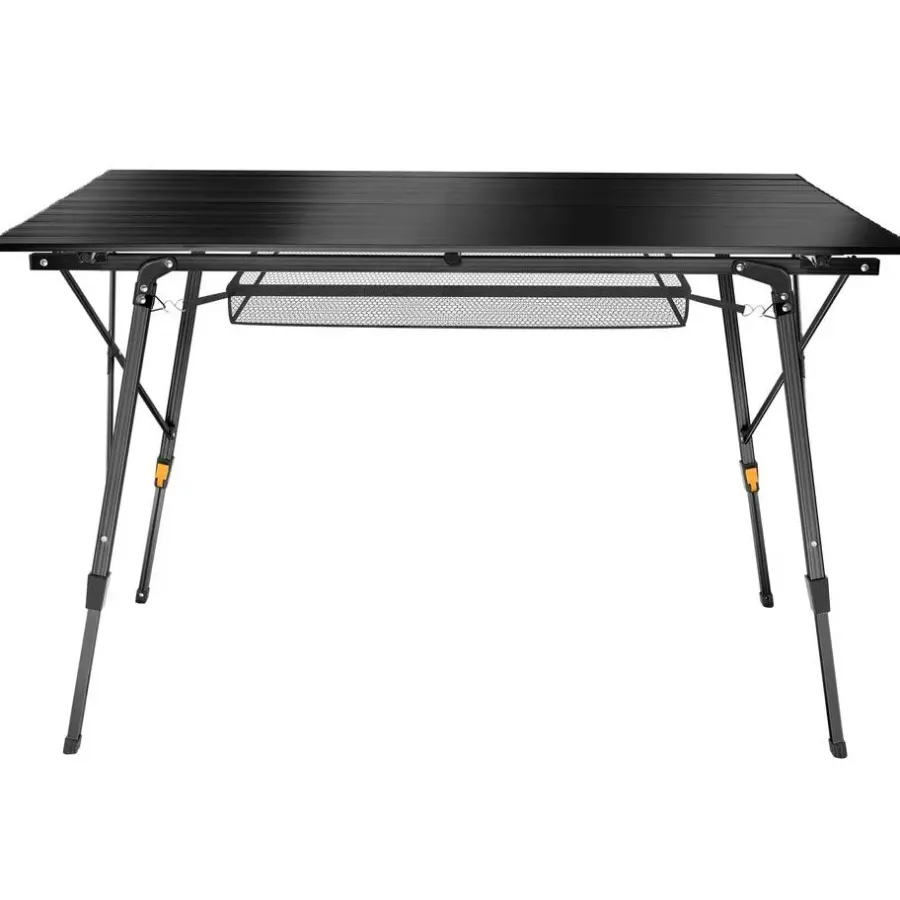 Kamperen En Outdoor-tectake Aluminium klaptafel Bastiaan in hoogte verstelbaar , Zwart