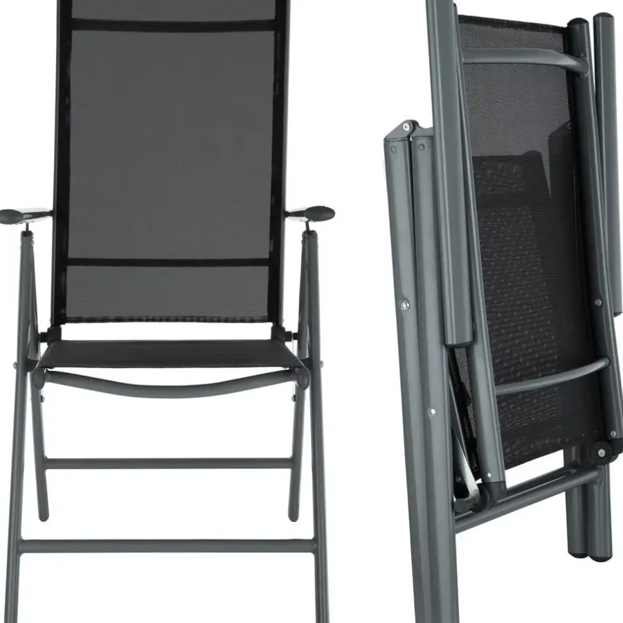tectake Aluminium tuinset 8+1 - Antraciet