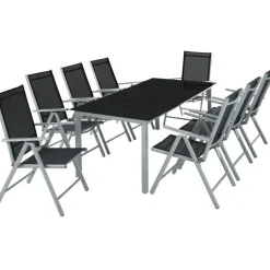 tectake Aluminium tuinset 8+1 - Zilver