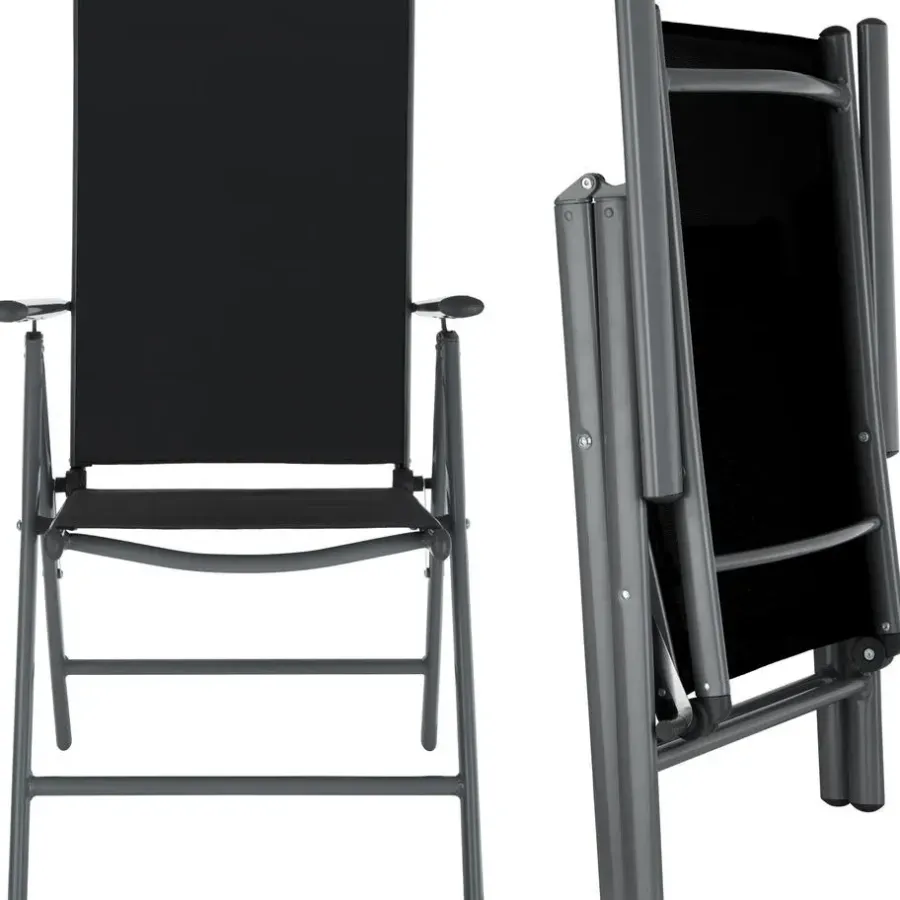 tectake Aluminium tuinset 4+1 - Antraciet