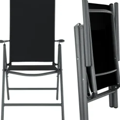 tectake Aluminium tuinset 6+1 - Antraciet
