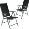 tectake Aluminium tuinstoelen inklapbaar, Antraciet