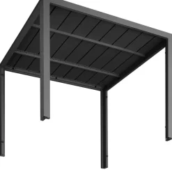 Tuintafels-tectake Aluminium tuintafel Maren met in hoogte verstelbare poten 90x90x74,5cm