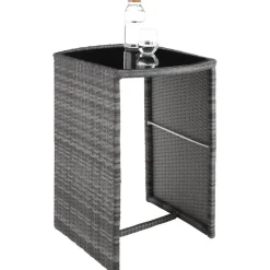 Bistro- & Balkonsets-tectake Aluminium wicker bistroset Hamburg, Grijs