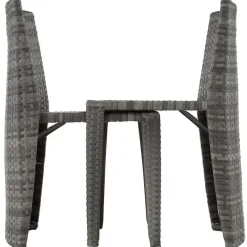 Bistro- & Balkonsets-tectake Aluminium wicker bistroset Hamburg, Grijs