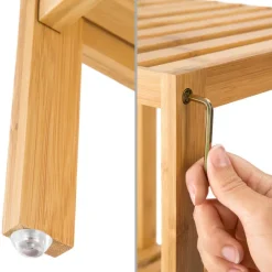Hoge Kasten-tectake Bambus rek 4 etages 33x33x97 cm, Bruin