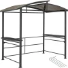 Terrasoverkappingen-tectake Barbecue-overkapping Asado 2,4x1,5x2,34m, Grijs
