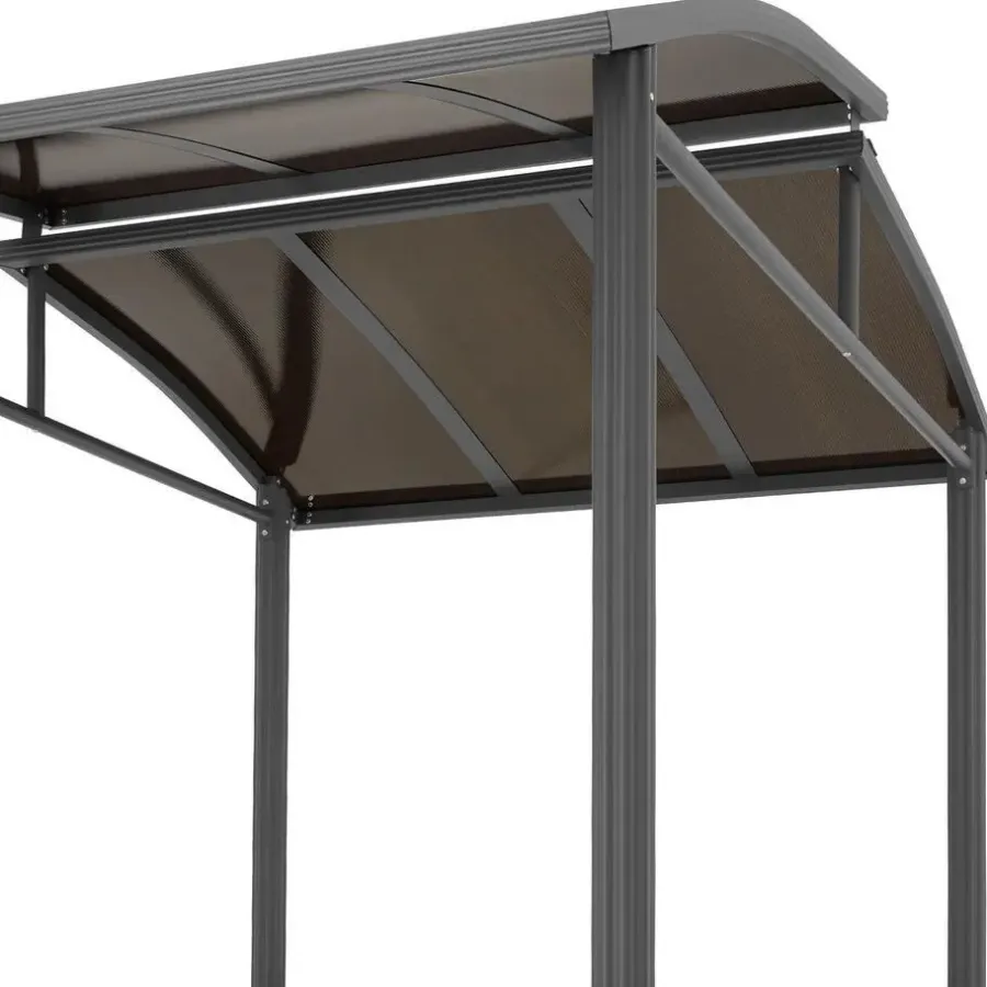 Terrasoverkappingen-tectake Barbecue-overkapping Asado 2,4x1,5x2,34m, Grijs