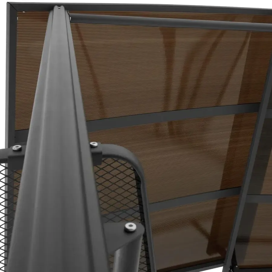 Terrasoverkappingen-tectake Barbecue-overkapping Asado 2,4x1,5x2,34m, Grijs