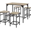 Tuinsets|Tuinsets-tectake Bartafelset Edinburgh 4+1, Industrieel Licht Hout, Eiken Sonoma
