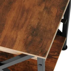 Bijzettafels-tectake Bijzettafel Dayton 35x35x70,5cm, Industrieel Hout Donker, Rustiek