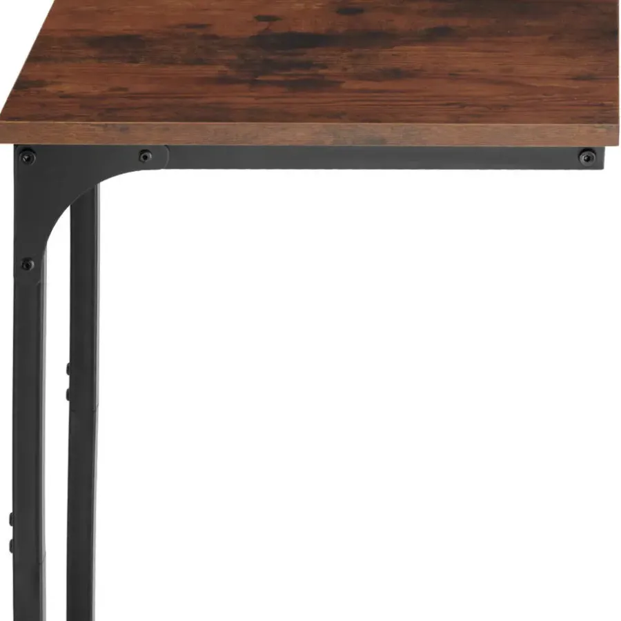 tectake Bijzettafel Erie 40x30x63cm, Industrieel Hout Donker, Rustiek