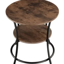 Bijzettafels-tectake Bijzettafel Saint Louis, Industrieel Hout Donker, Rustiek