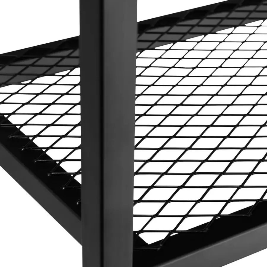 tectake Bijzettafel York 45,5x36x75,5cm, Industrieel Hout Donker, Rustiek