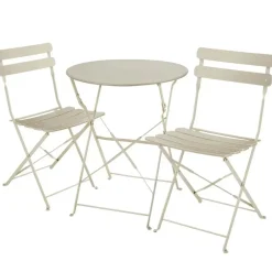 tectake Bistrotafel set Frieda, inklapbaar voor 2 personen, Crème