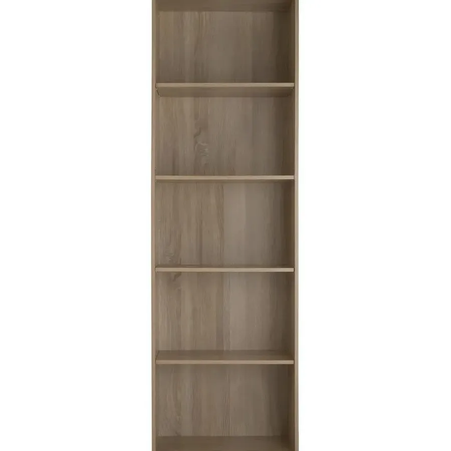 Boekenkasten|Boekenkasten-tectake Boekenrek Lexi 5 vakken 60x30x190cm, Licht Hout, Eiken Sonoma